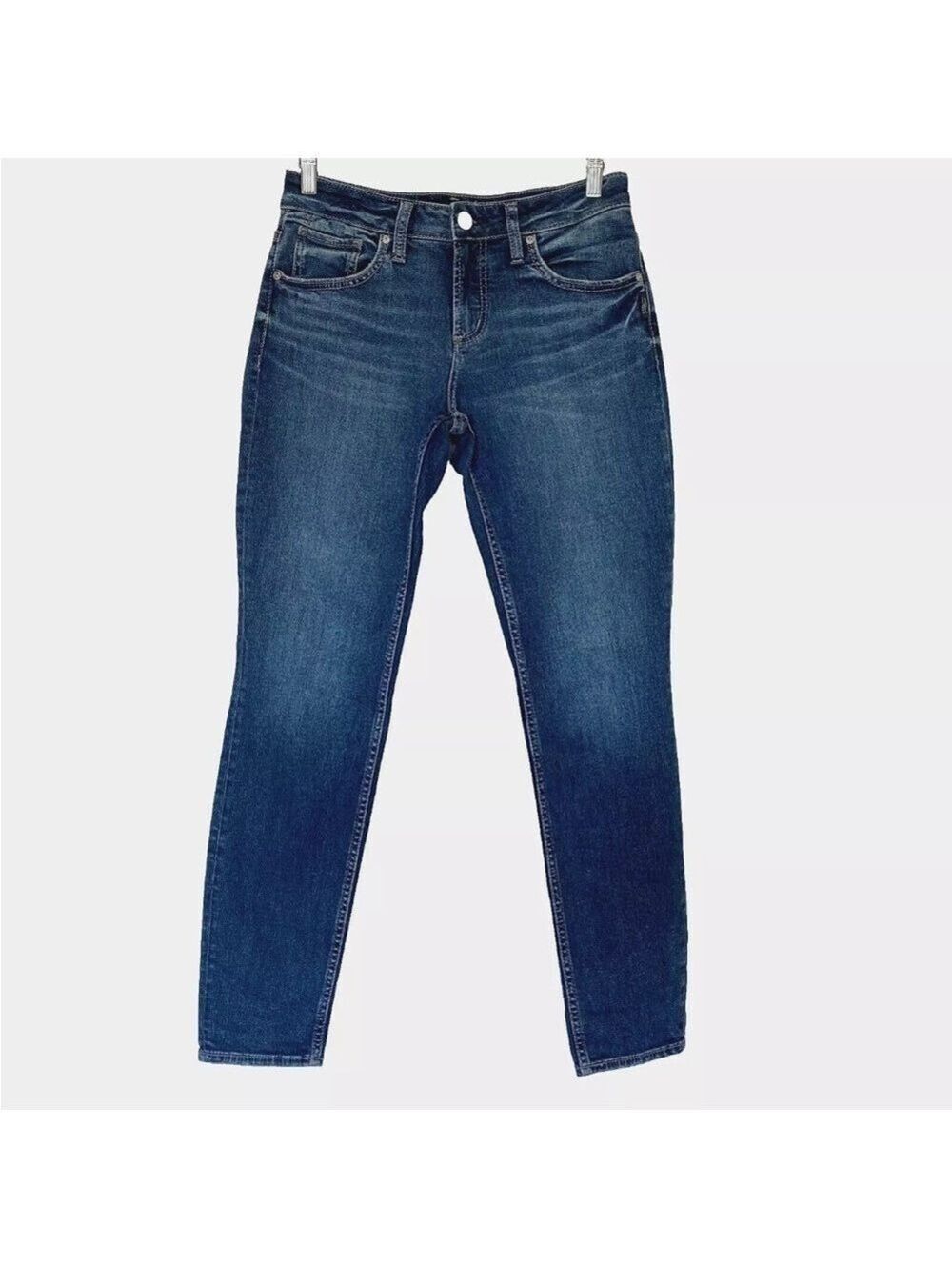 Silver Boyfriend Jeans Dark Wash Women Size 28x29